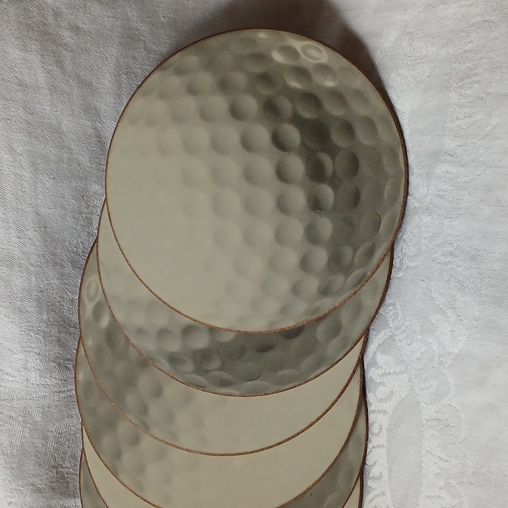 Golf Ball coasters, 4", set of 6